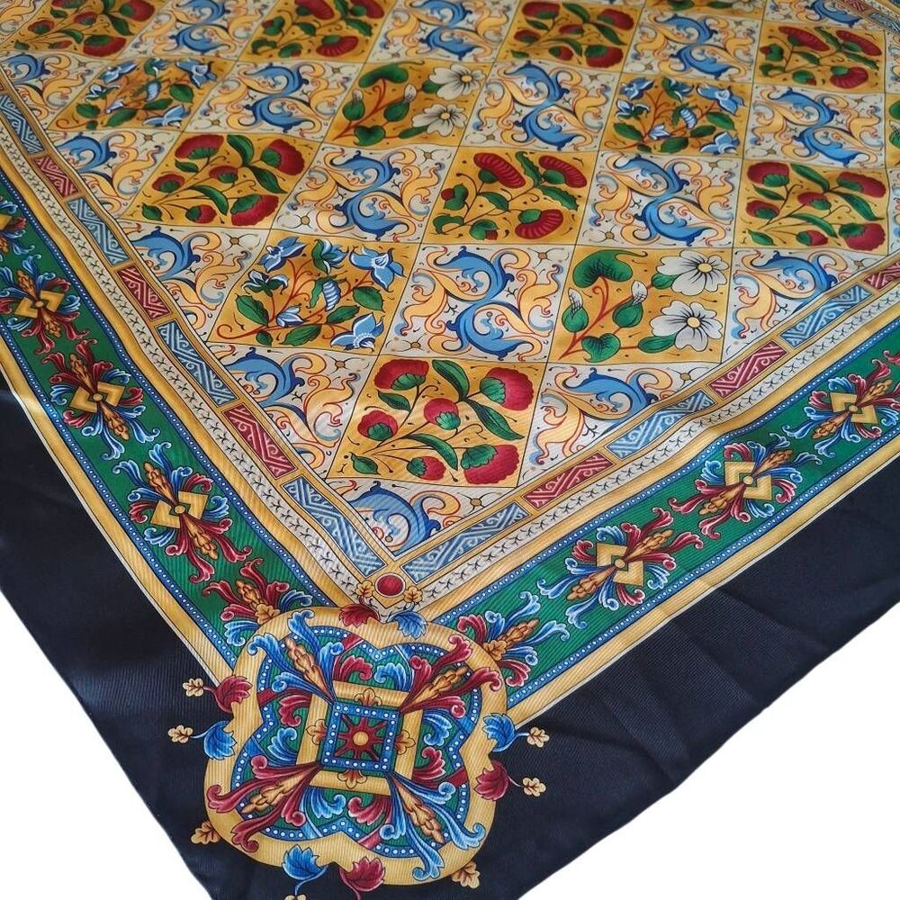 Museum of Fine Arts Boston Silk Scarf – 100% Silk Square, Multicolor Floral Prin - Picture 3 of 9